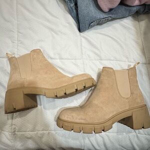 Steve Madden Beige Ankle Boots